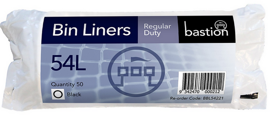 54L Regular Duty Bin Liners - Bastion