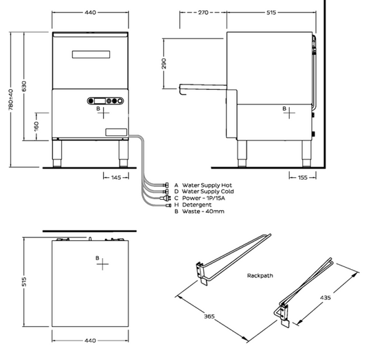 Washtech GE Non-Recirculating Glasswasher
