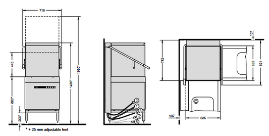 Hobart 604 Pass Through Dishwasher